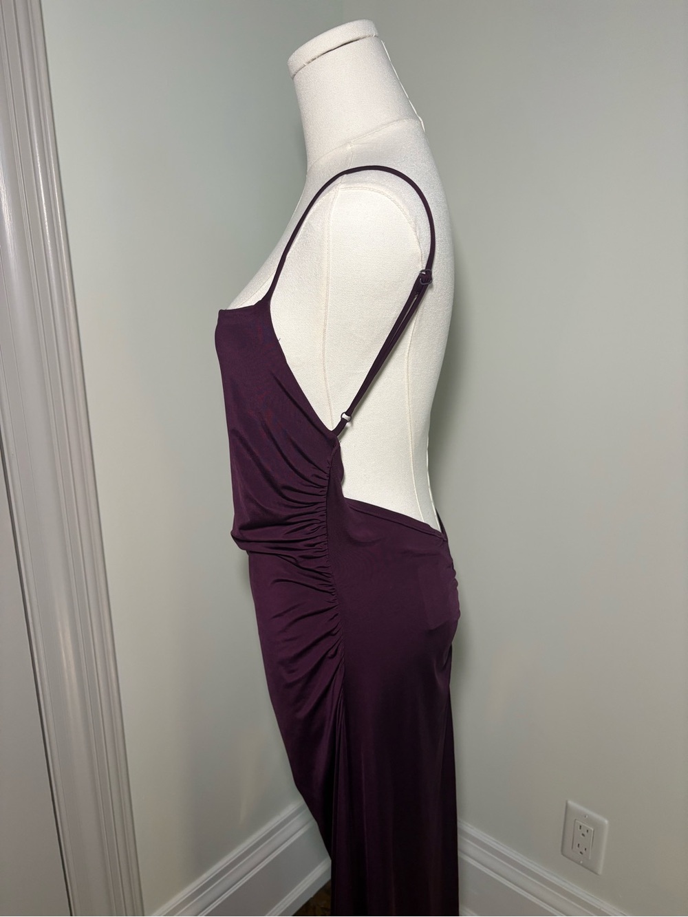 Simons Deep Plum Ruched Slip Dress - Picture 4 of 9